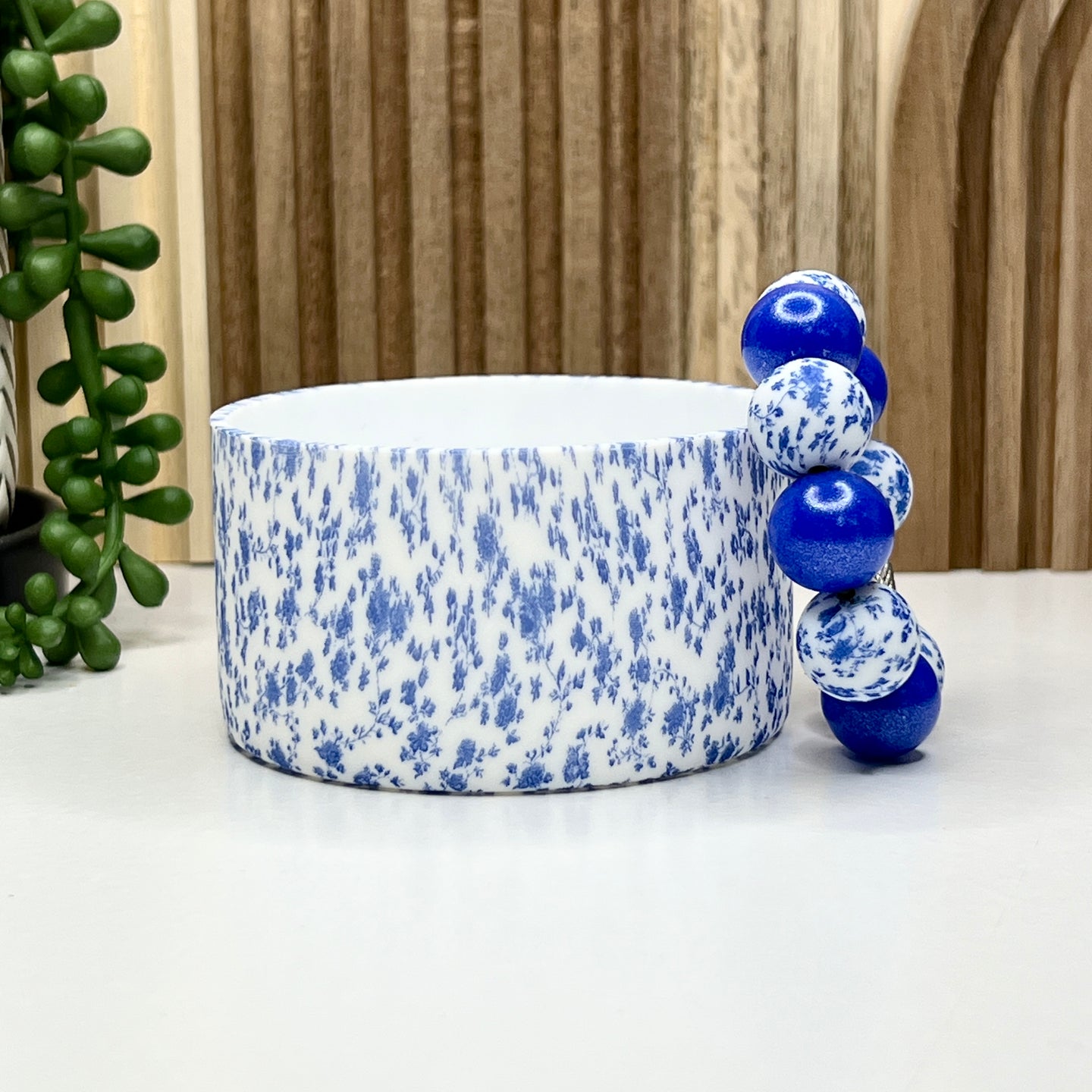 Blue Rosette Tumbler Boot & Charm Set